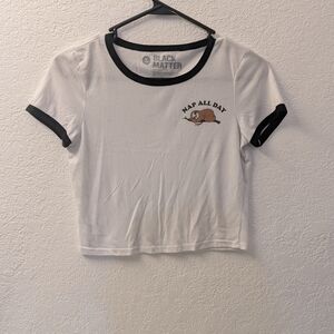 Black Matter White and Black Ringer Tee